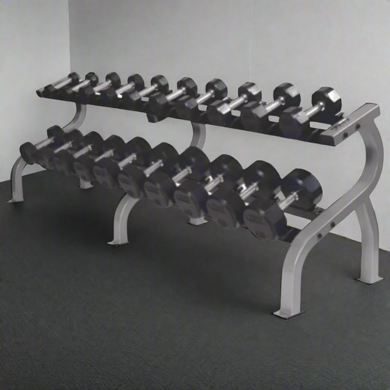 TROY COMMPAC-TSDR50 5-50 lb Rubber Dumbbell Set with Rack