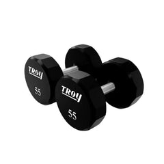 TROY COMMPAC-TSDU50 5-50 lb 12-Sided Urethane Dumbbell Set with Rack