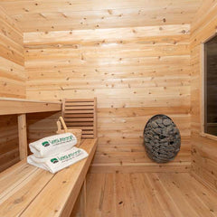 Dundalk Leisurecraft Canadian Timber Georgian Cabin Sauna with Porch | 6 Persons