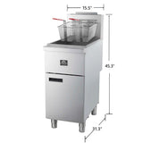 Forno Commerciale Propane Gas Deep Fryer, 4 Burners 120,000 BTU, 50 lbs Oil Capacity, Millivolt Control