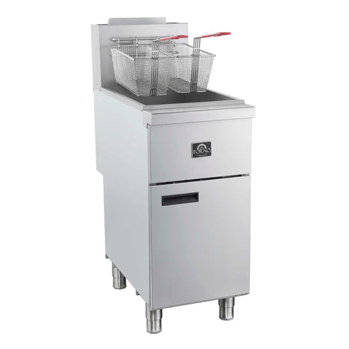 Forno Commerciale Propane Gas Deep Fryer, 3 Burners 90,000 BTU, 40 lbs Oil Capacity