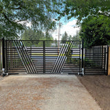Aleko Steel Dual Swing Driveway Gate - Sofia Style - 18 x 6 Feet
