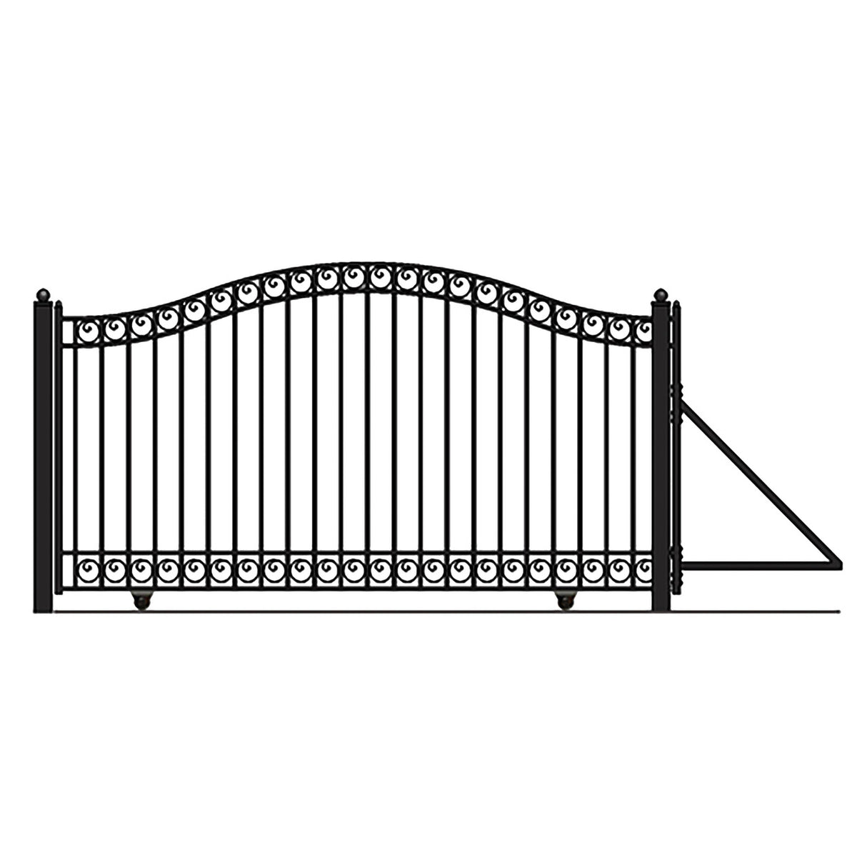 Aleko Automated Steel Sliding Driveway Gate and Gate Opener Complete Kit – DUBLIN Style – 12 x 6 Feet