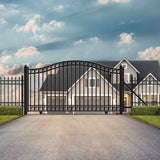 Aleko Automated Steel Sliding Driveway Gate and Gate Opener Complete Kit – DUBLIN Style – 12 x 6 Feet