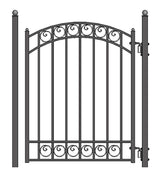 Aleko Steel Sliding Driveway Gate - 12 ft with Pedestrian Gate - 5 ft - DUBLIN Style