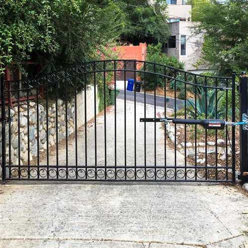 Aleko Steel Single Swing Driveway Gate - DUBLIN Style - 12 x 6 Feet