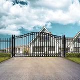 Aleko Steel Single Swing Driveway Gate - DUBLIN Style - 12 x 6 Feet