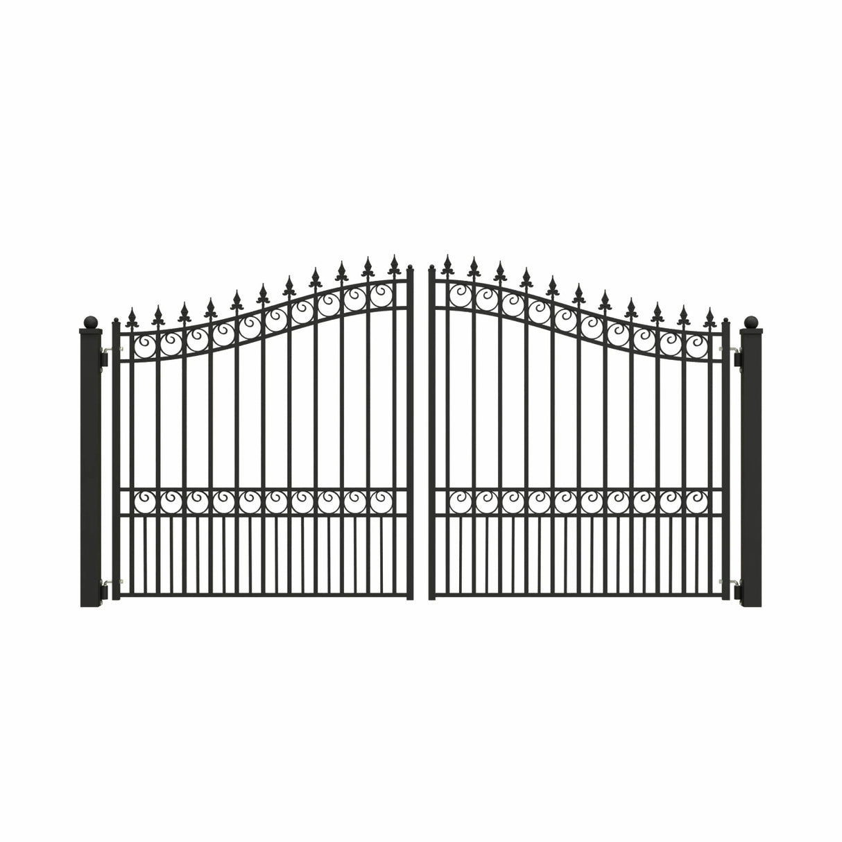 Aleko Steel Dual Swing Driveway Gate - LONDON Style - 12 x 6 Feet