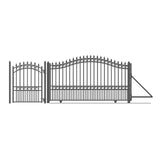 Aleko Steel Sliding Driveway Gate - 12 ft with Pedestrian Gate - 5 ft - LONDON Style