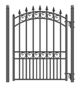 Aleko Steel Sliding Driveway Gate - 12 ft with Pedestrian Gate - 5 ft - LONDON Style