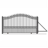 Aleko Steel Sliding Driveway Gate - 12 ft with Pedestrian Gate - 5 ft - LONDON Style