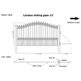 Aleko Automated Steel Sliding Driveway Gate and Gate Opener Complete Kit – LONDON Style – 12 x 6 Feet