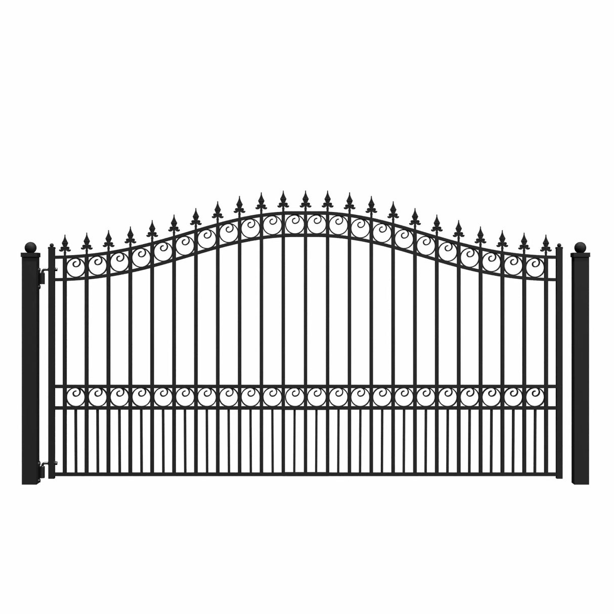 Aleko Steel Single Swing Driveway Gate - LONDON Style - 12 x 6 Feet