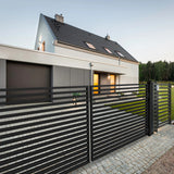 Aleko Steel Dual Swing Driveway Gate - MILAN Style - 12 x 6 Feet