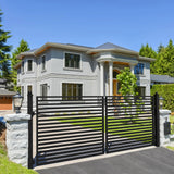Aleko Steel Dual Swing Driveway Gate - MILAN Style - 12 x 6 Feet