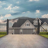 Aleko Automated Steel Sliding Driveway Gate and Gate Opener Complete Kit – MUNICH Style – 12 x 6 Feet