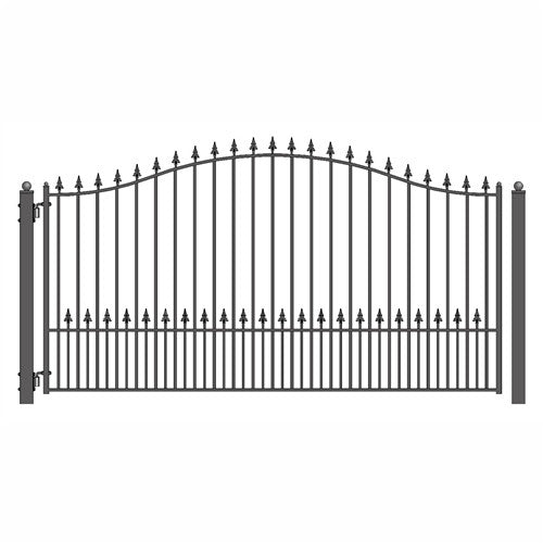 Aleko Steel Single Swing Driveway Gate - MUNICH Style - 12 x 6 Feet