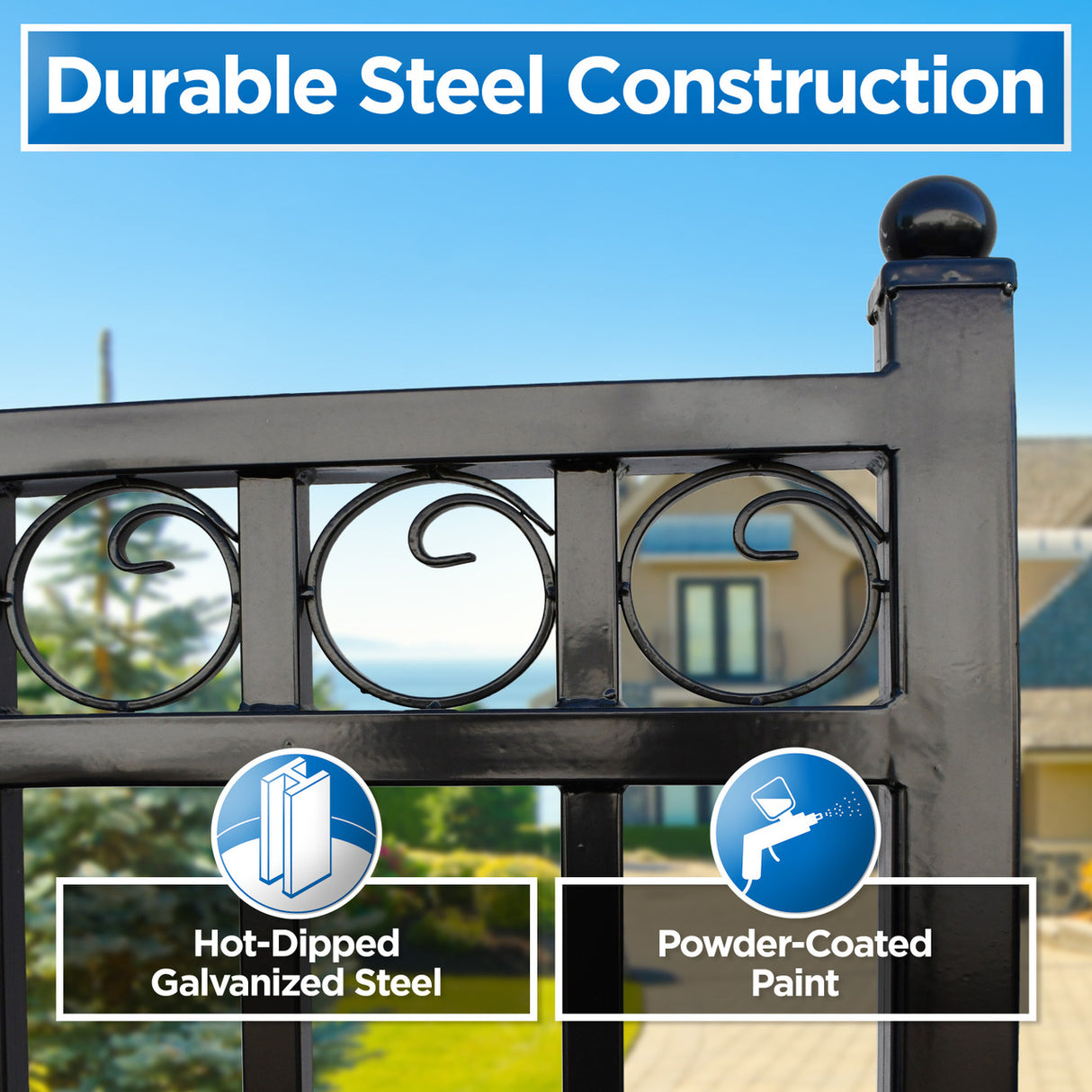 Aleko Steel Sliding Driveway Gate - PARIS Style - 12 x 6 Feet