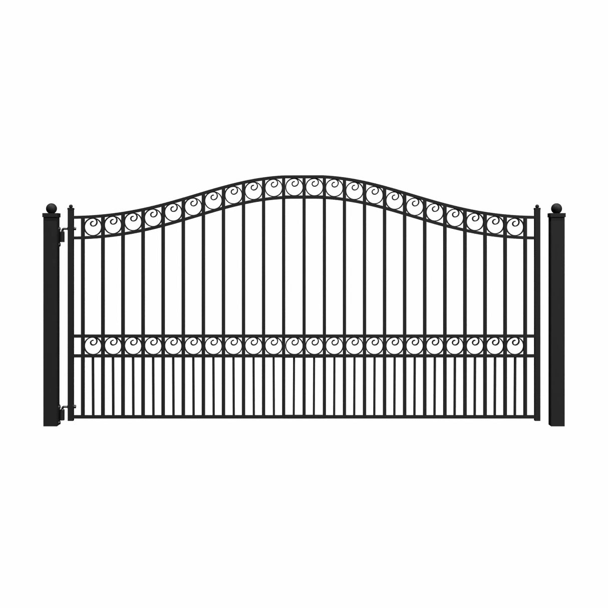 Aleko Steel Single Swing Driveway Gate - PARIS Style - 12 x 6 Feet