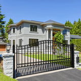 Aleko Steel Single Swing Driveway Gate - PARIS Style - 12 x 6 Feet