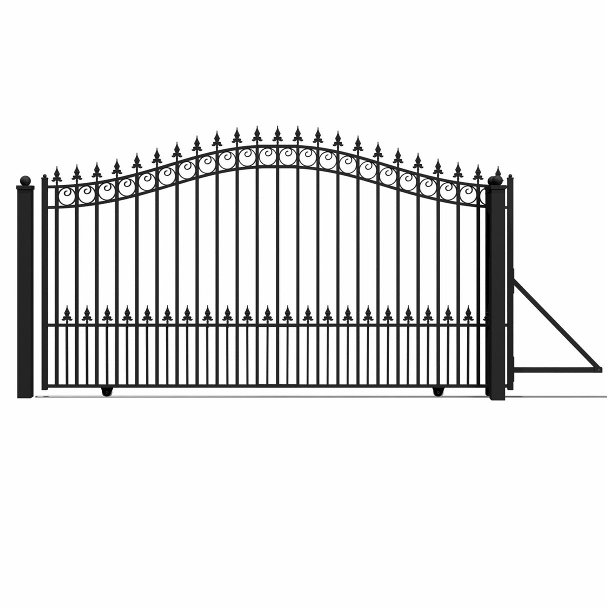Aleko Steel Sliding Driveway Gate - PRAGUE Style - 12 x 6 Feet