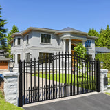 Aleko Steel Single Swing Driveway Gate - PRAGUE Style - 12 x 6 Feet