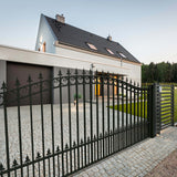 Aleko Steel Single Swing Driveway Gate - PRAGUE Style - 12 x 6 Feet