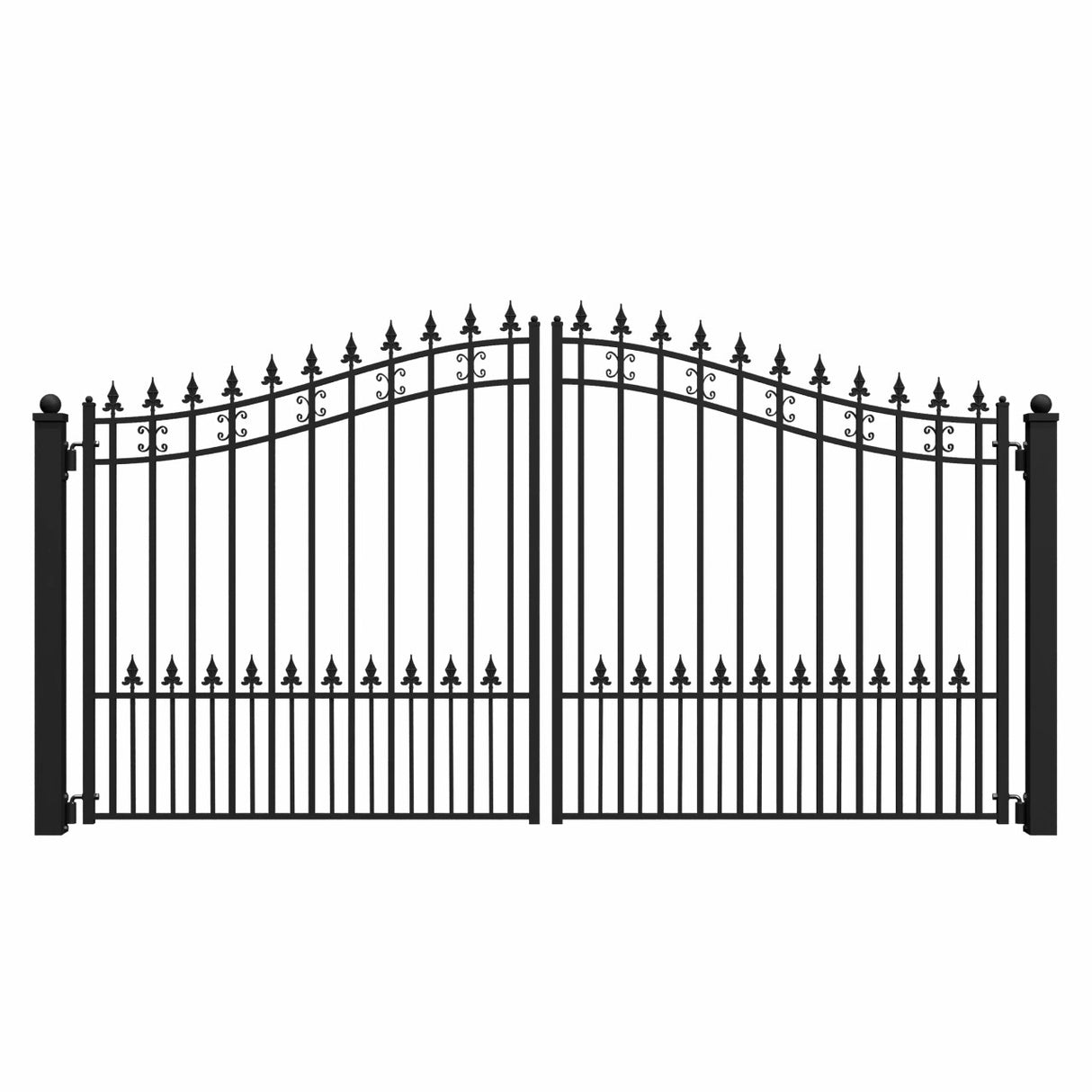 Aleko Steel Dual Swing Driveway Gate - ST.LOUIS Style - 12 x 6 Feet