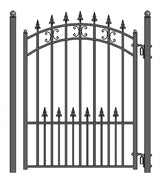 Aleko Steel Sliding Driveway Gate - 12 ft with Pedestrian Gate - 5 ft - ST. LOUIS Style