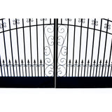 Aleko Automated Steel Dual Swing Driveway Gate and Gate Opener Complete Kit – ETL Listed - Venice Style – 12 x 6 Feet