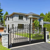 Aleko Steel Dual Swing Driveway Gate - VENICE Style - 12 x 6 Feet