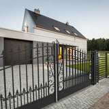 Aleko Steel Dual Swing Driveway Gate - VENICE Style - 12 x 6 Feet