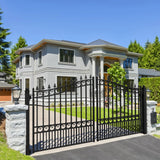 Aleko Steel Dual Swing Driveway Gate - LONDON Style - 14 x 6 Feet