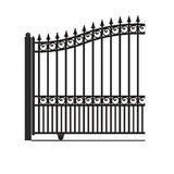 Aleko Automated Steel Sliding Driveway Gate and Gate Opener Complete Kit – LONDON Style – 14 x 6 Feet