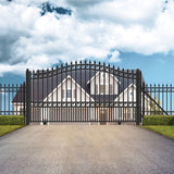 Aleko Automated Steel Sliding Driveway Gate and Gate Opener Complete Kit – LONDON Style – 16 x 6 Feet
