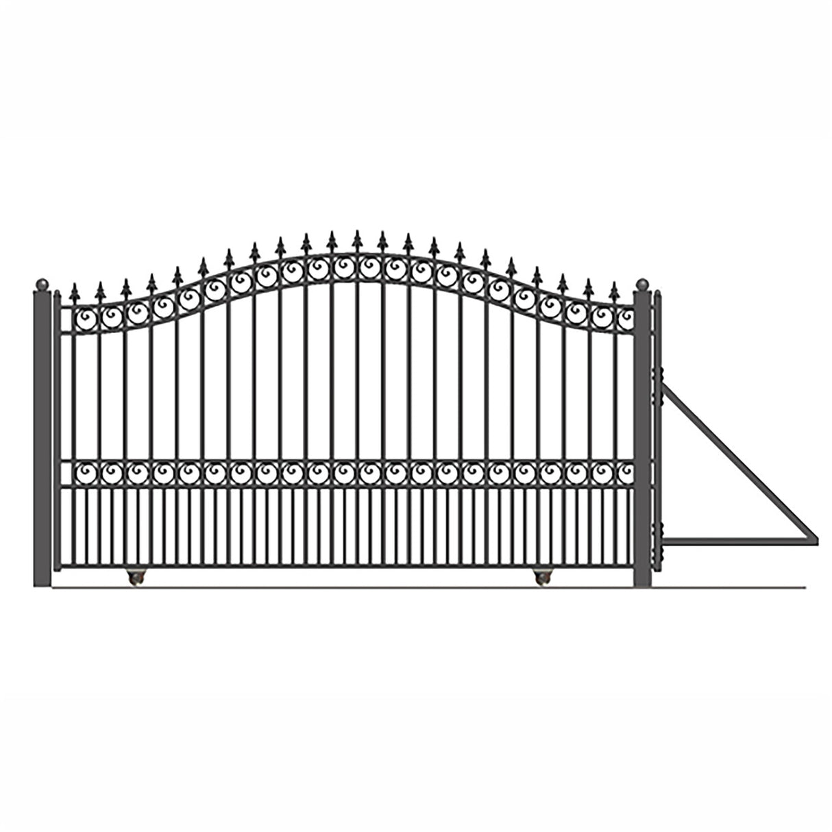 Aleko Automated Steel Sliding Driveway Gate and Gate Opener Complete Kit – LONDON Style – 14 x 6 Feet