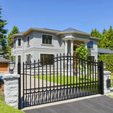 Aleko Steel Single Swing Driveway Gate - LONDON Style - 14 x 6 Feet