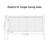Aleko Steel Single Swing Driveway Gate - MADRID Style - 14 x 6 Feet