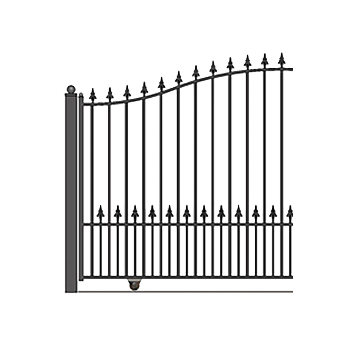 Aleko Automated Steel Sliding Driveway Gate and Gate Opener Complete Kit – MUNICH Style – 14 x 6 Feet