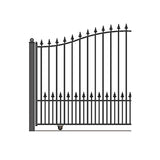Aleko Automated Steel Sliding Driveway Gate and Gate Opener Complete Kit – MUNICH Style – 14 x 6 Feet