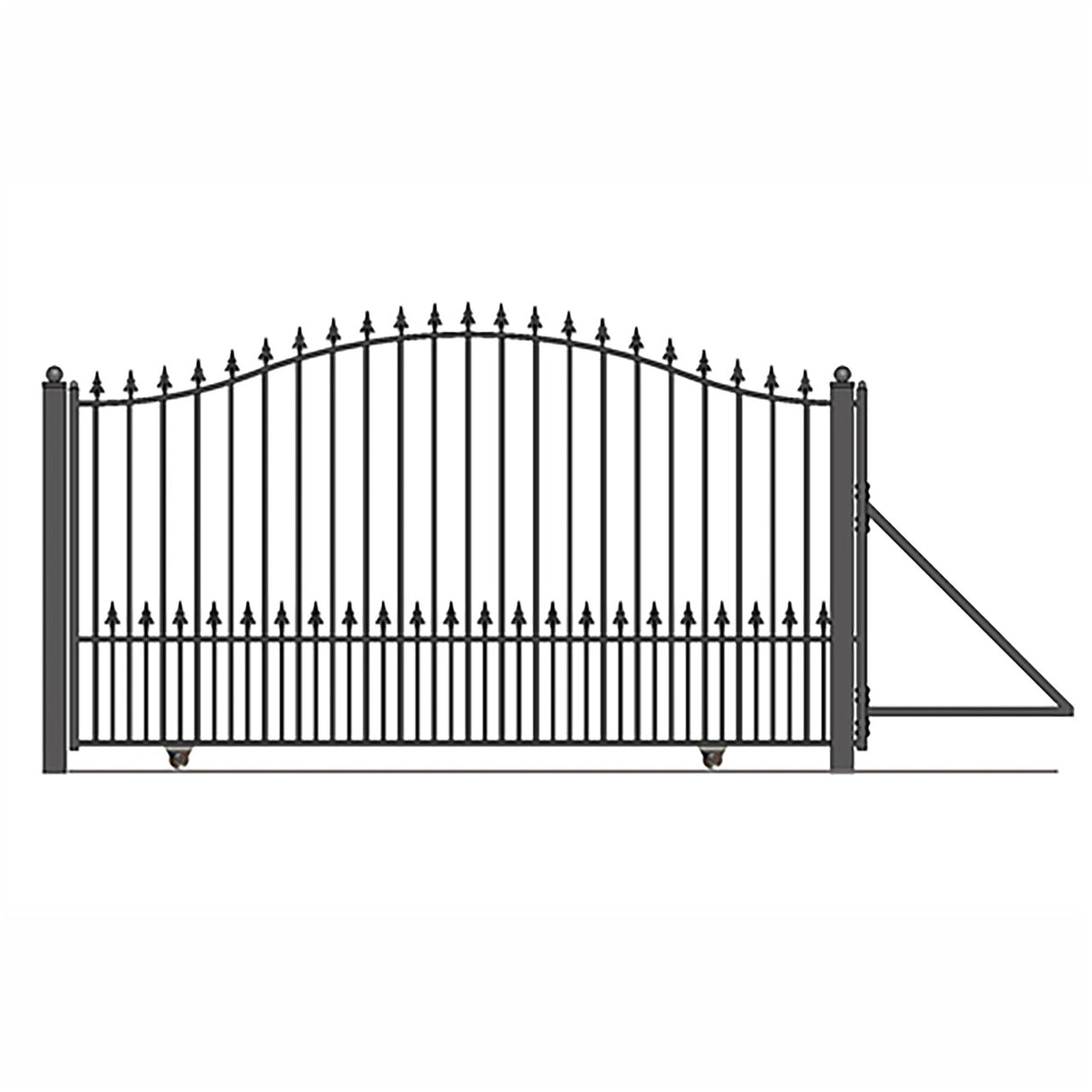 Aleko Automated Steel Sliding Driveway Gate and Gate Opener Complete Kit – MUNICH Style – 14 x 6 Feet