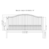 Aleko Steel Single Swing Driveway Gate - MUNICH Style - 14 x 6 Feet