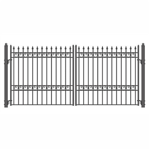 Aleko Steel Dual Swing Driveway Gate - OSLO Style - 14 x 6 Feet