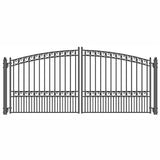 Aleko Steel Dual Swing Driveway Gate and Gate Operator Bundle - PARIS Style with GG1300 AC/DC - 14 x 6 Feet
