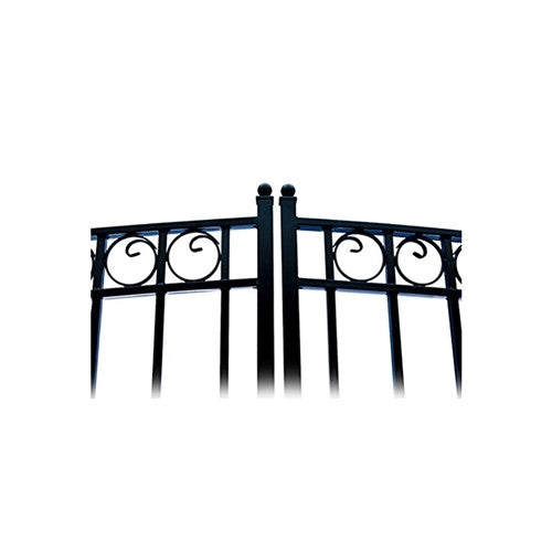 Aleko Steel Dual Swing Driveway Gate and Gate Operator Bundle - PARIS Style with GG1300 AC/DC - 14 x 6 Feet