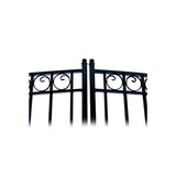 Aleko Steel Dual Swing Driveway Gate and Gate Operator Bundle - PARIS Style with GG1300 AC/DC - 14 x 6 Feet