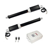 Aleko Steel Dual Swing Driveway Gate and Gate Operator Bundle - PARIS Style with GG1300 AC/DC - 14 x 6 Feet