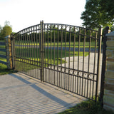 Aleko Steel Dual Swing Driveway Gate - PARIS Style - 14 x 6 Feet