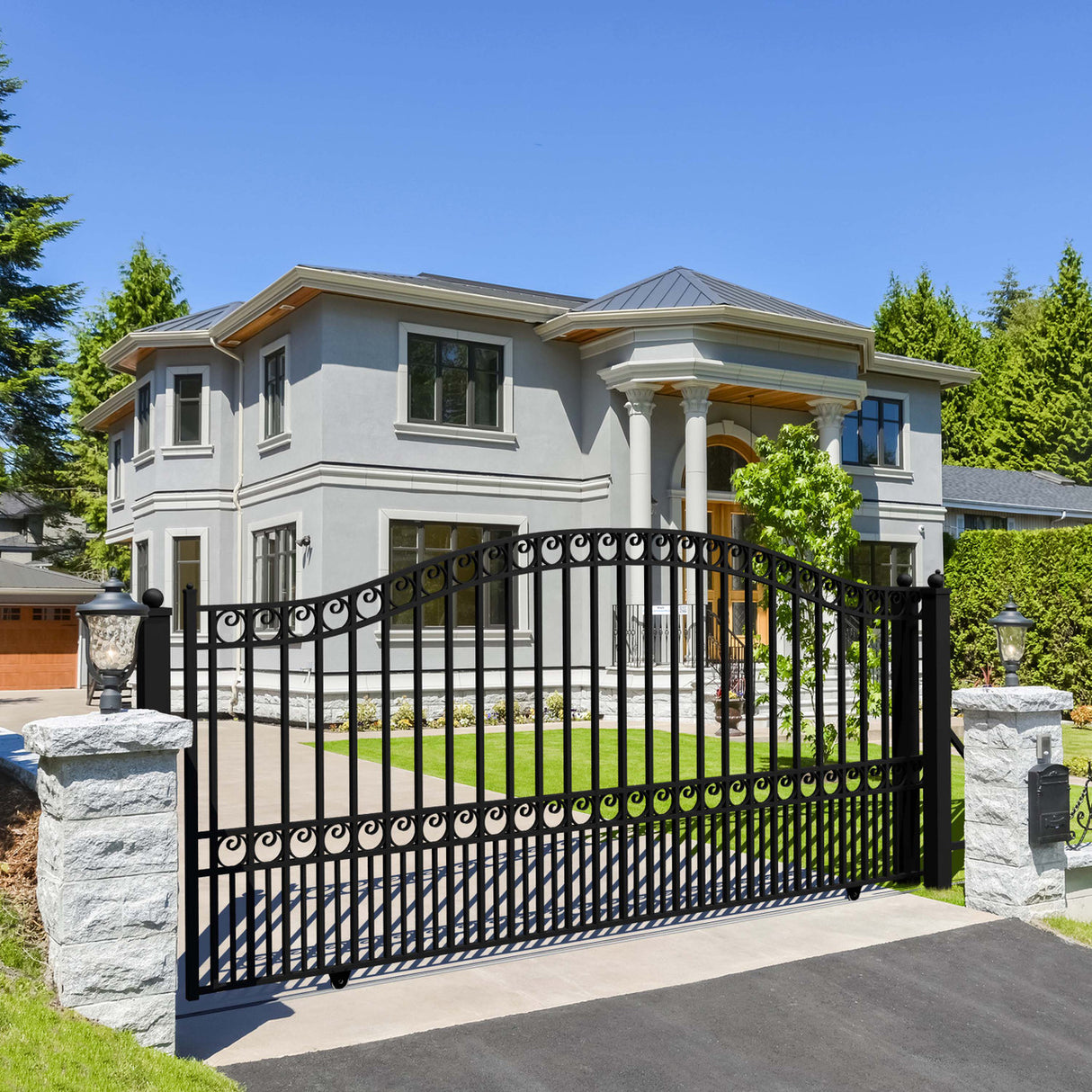 Aleko Steel Sliding Driveway Gate - PARIS Style - 14 x 6 Feet