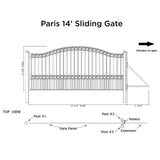 Aleko Steel Sliding Driveway Gate - PARIS Style - 14 x 6 Feet